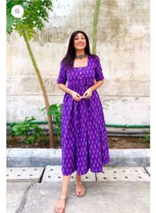Vibrant Purple Ikat Gown