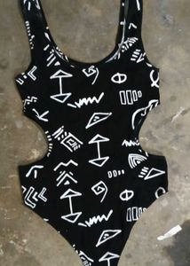 Black &amp; White Tribal Print Swimsuit