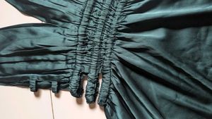Deep V-Neck Cutout Satin Dress