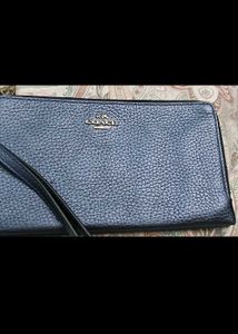 Coach Pebble Leather Wristlet Pouch