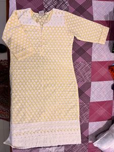 Elegant Yellow Chikankari Kurta