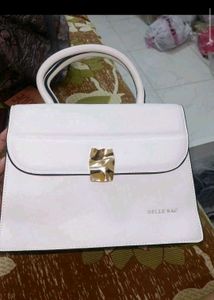 Stylish White Belle Sac Handbag