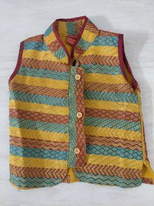 Ethnic Jacket and Maroon Dhoti Pants
