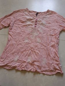 Pink Embroidered Kurta