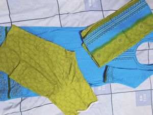 Blue &amp; Green Patiala Suit Set