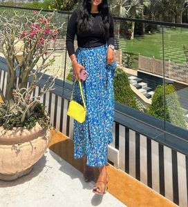 Floral Pleated Maxi Skirt