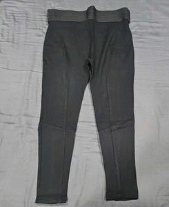 Black High-Waist Button Detail Pants