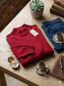 Cozy Red Mock Neck Sweater
