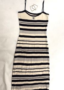 Chanel Inspired Striped Midi Dress