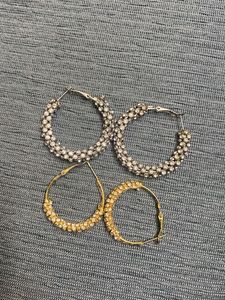 Sparkling Hoop Earrings Set