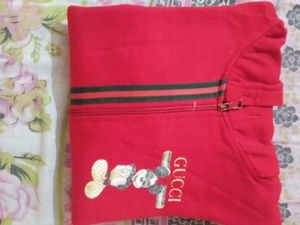 Red Gucci Bunny Zip-Up Hoodie