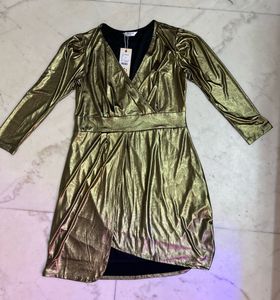 Party-Ready Gold Metallic Dress