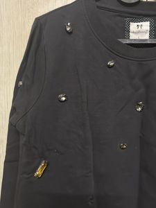 Black Embellished Sweatshirt