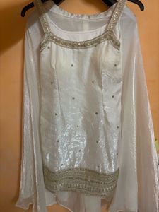 Elegant White Kurta Set with Dupatta