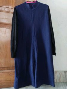 Chic knit Two-Tone Tunic Dress