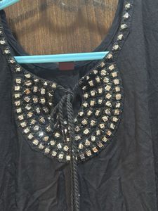 Elegant Black Kurta Set with Embellishments