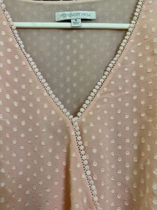 Semi Sheer Swiss Dot Bodysuit Top