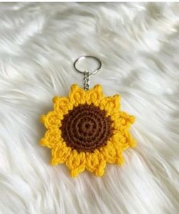 Crochet Sunflower Keychain