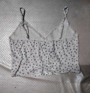 Floral Lace Trim Cami Top
