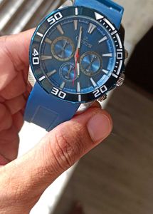 Stylish Blue Sports Watch For Men ⌚ (Rubber Strap)