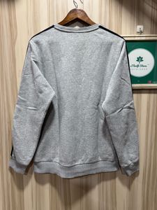 Adidas 3 Strips Grey Fleece Lined Sweatshirt