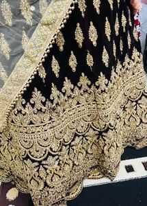 Wine Color Velvet Lehanga-choli