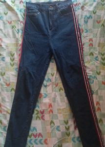 Striped Side Denim Jeans