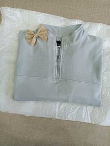 New Women Blue Winter Crop Top