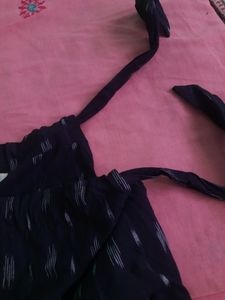 Black Crop Tie Up Top
