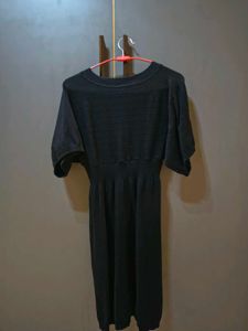 black solid mini dress
