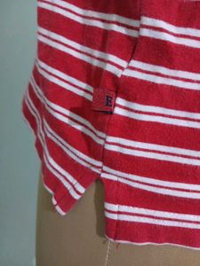 Classic Red &amp; White Striped Polo Shirt