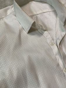 Classic Men's White Textured Shirt