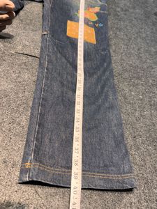 Unique Artsy Patchwork Denim with Floral &amp; Rabbit