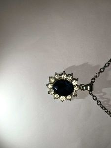 Elegant Blue Stone Necklace &amp; Earrings Set