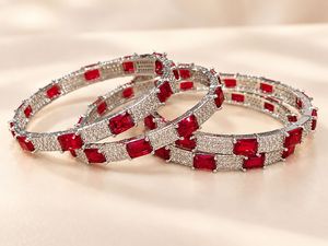 Elegant CZ Crystal Link Bracelet Set