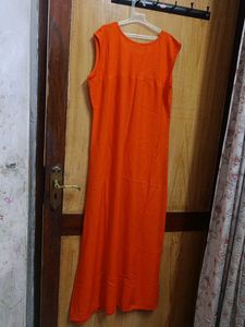 Vibrant Orange Sleeveless Kurta