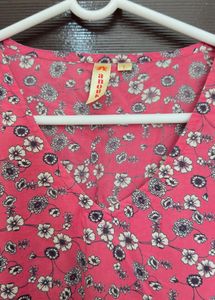 Anouk Pink Floral Print Kurta