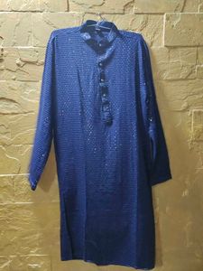 Men's Blue Sequin Kurta