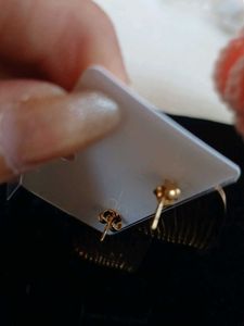 Chic Gold Square Textured Earrings