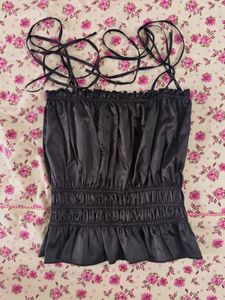 Ruched satin cami top