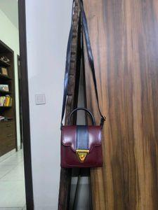 Chic Maroon &amp; Navy Handbag