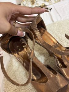 Stylish Bronze Strappy Heels