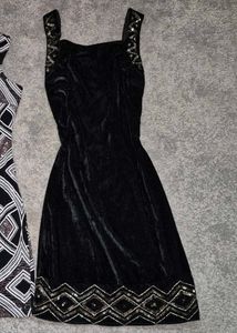 Black Velvet Sequin Bodycon