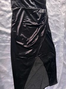 Cocktail Padded Satin Black Dress 🖤
