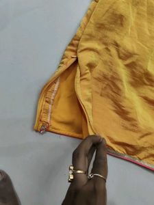Embellished Yellow Silk Blouse