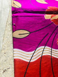 Vibrant Floral Print Saree