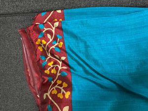 Elegant saree with blouse and skirt