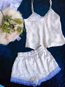 Delicate Lace Trimmed Pajama Set