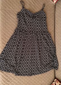 Chic Black &amp; White Print Mini Dress