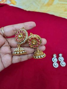 Designer Ethnic Jhumka Earrings Set